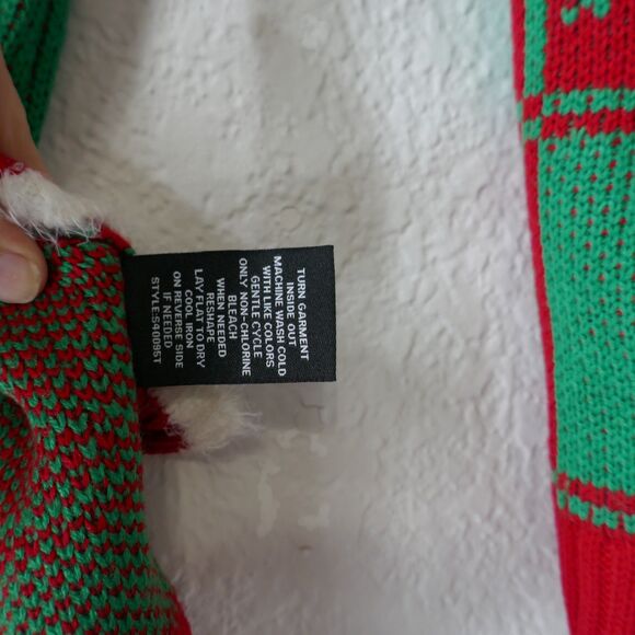 UGLY CHRISTMAS SWEATER PUG DOG JINGLE BELLS 33 DEGREES WOMEN'S PLAID  SIZE S - Picture 3 of 6